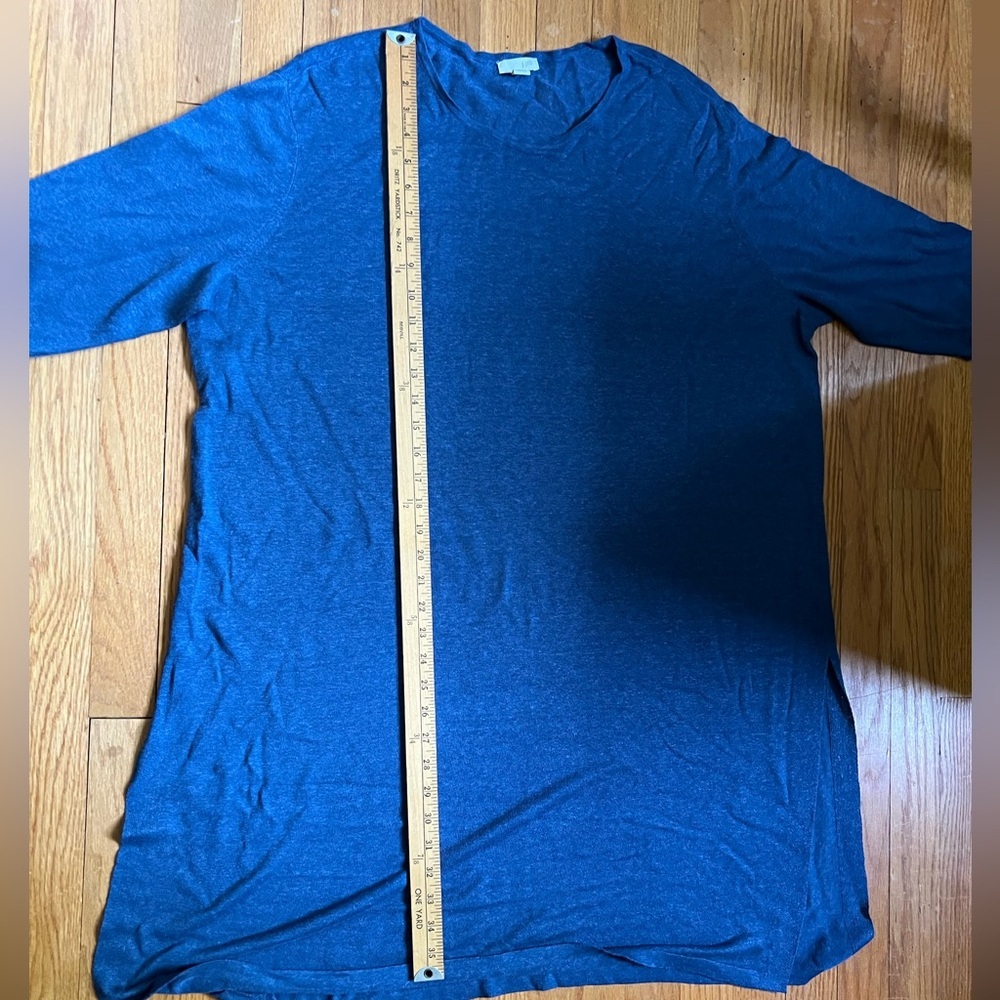 Women’s J.Jill Dress 3/4 Sleeves Linen Blend Deep‎ Split Long Line Tunic - Picture 4 of 10